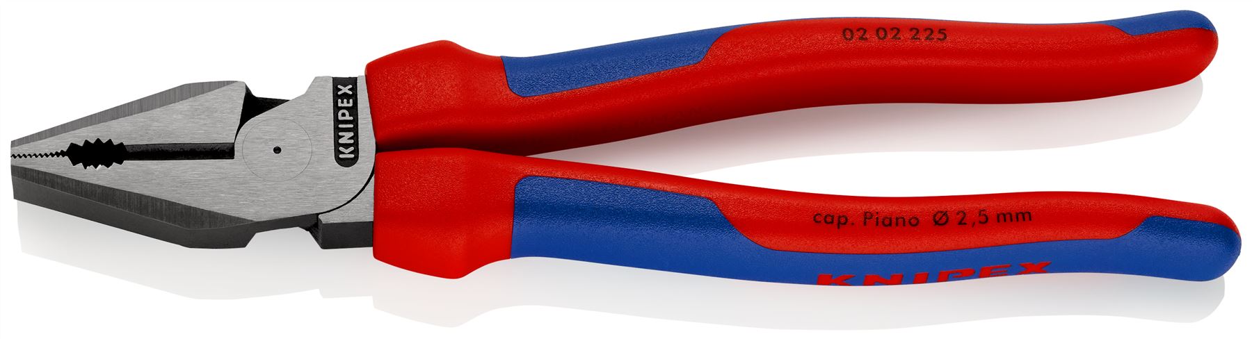 KNIPEX Combination Pliers High Leverage 225mm Multi Component Grips 02 02 255 SB