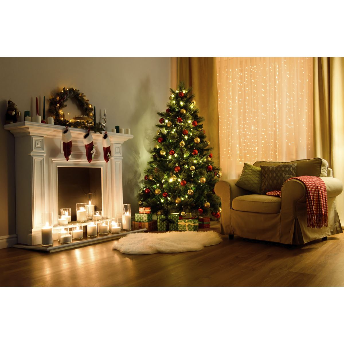 Dellonda Artificial 7ft/210cm Hinged Christmas Tree with 1000+ PE/PVC Tips - DH46