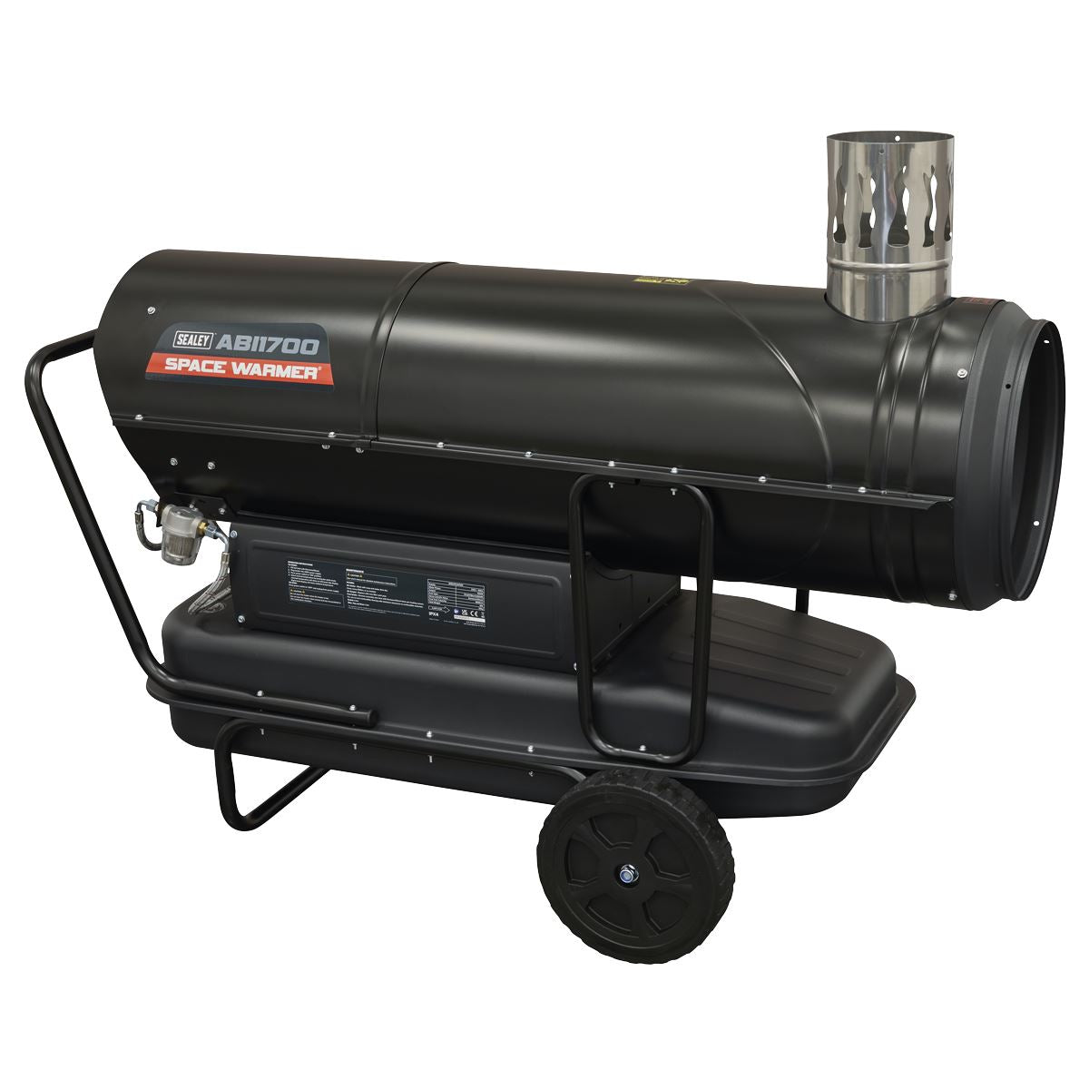 Sealey Space Warmer® Indirect Kerosene Diesel Heater with Wheels 170,000Btu/hr  White Rose Tools