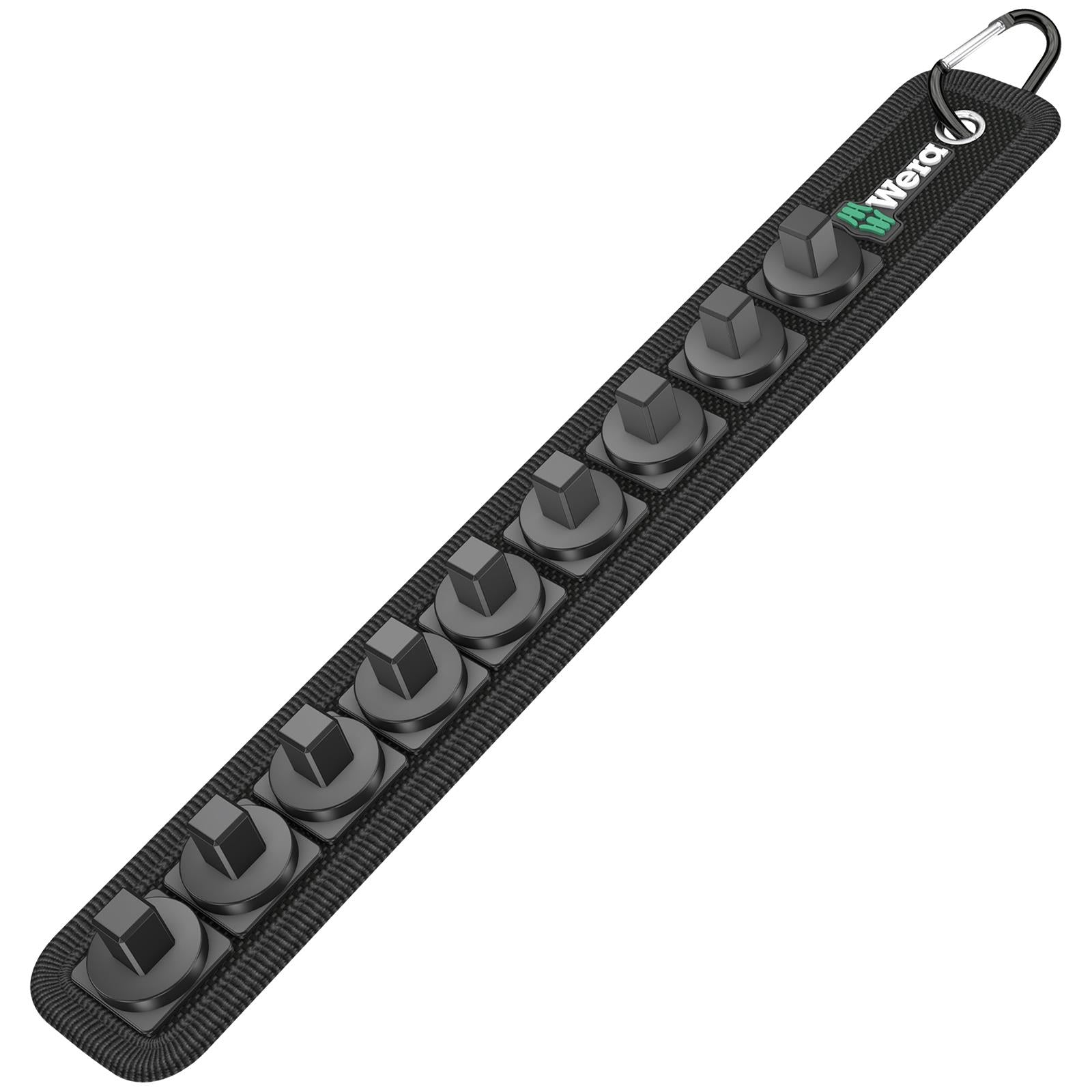 Wera Socket Rail B 3/8" Drive Textile Belt with Carabiner 9 Location Twist to Unlock Unloaded