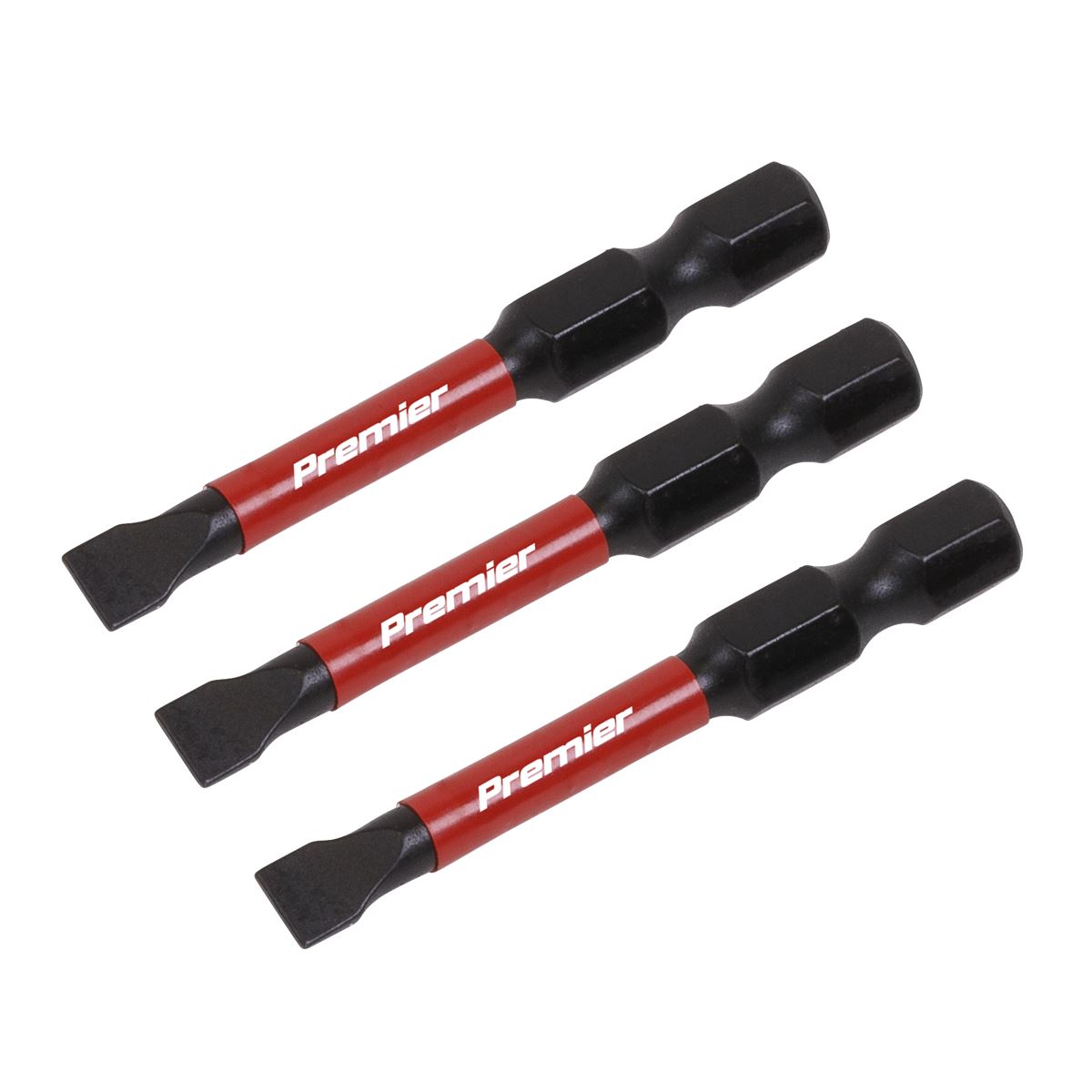 Sealey Premier Slotted 5.5mm Impact Power Tool Bits 50mm - 3pc 