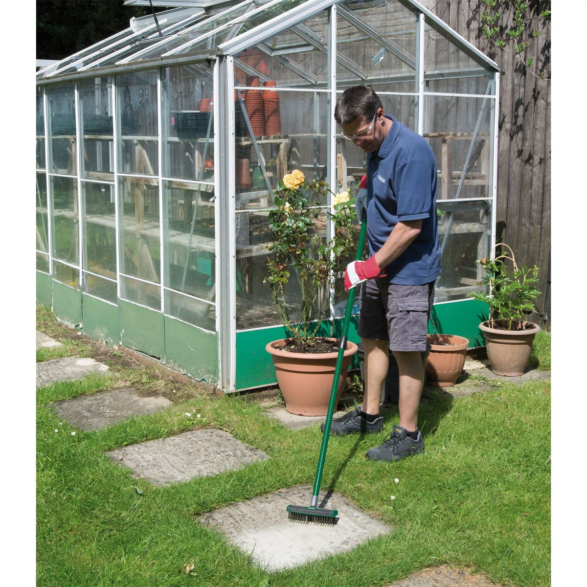 Draper Paving Brush Set with Twin Heads and Telescopic Handle 58683  White Rose Tools