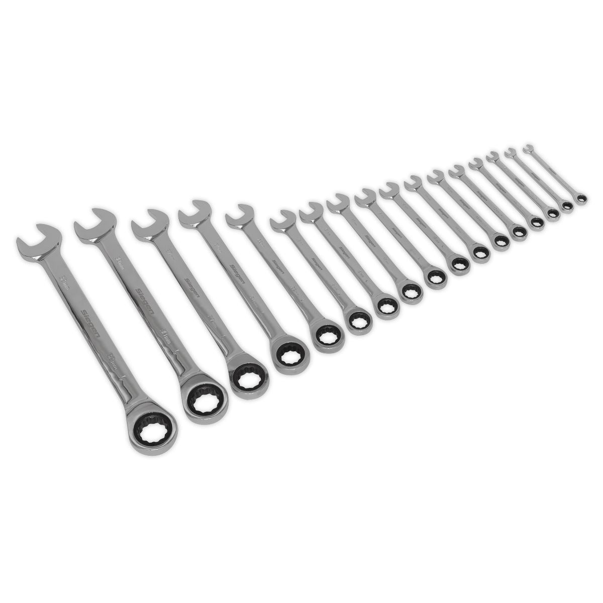 Siegen by Sealey Combination Ratchet Spanner Set 17pc Metric