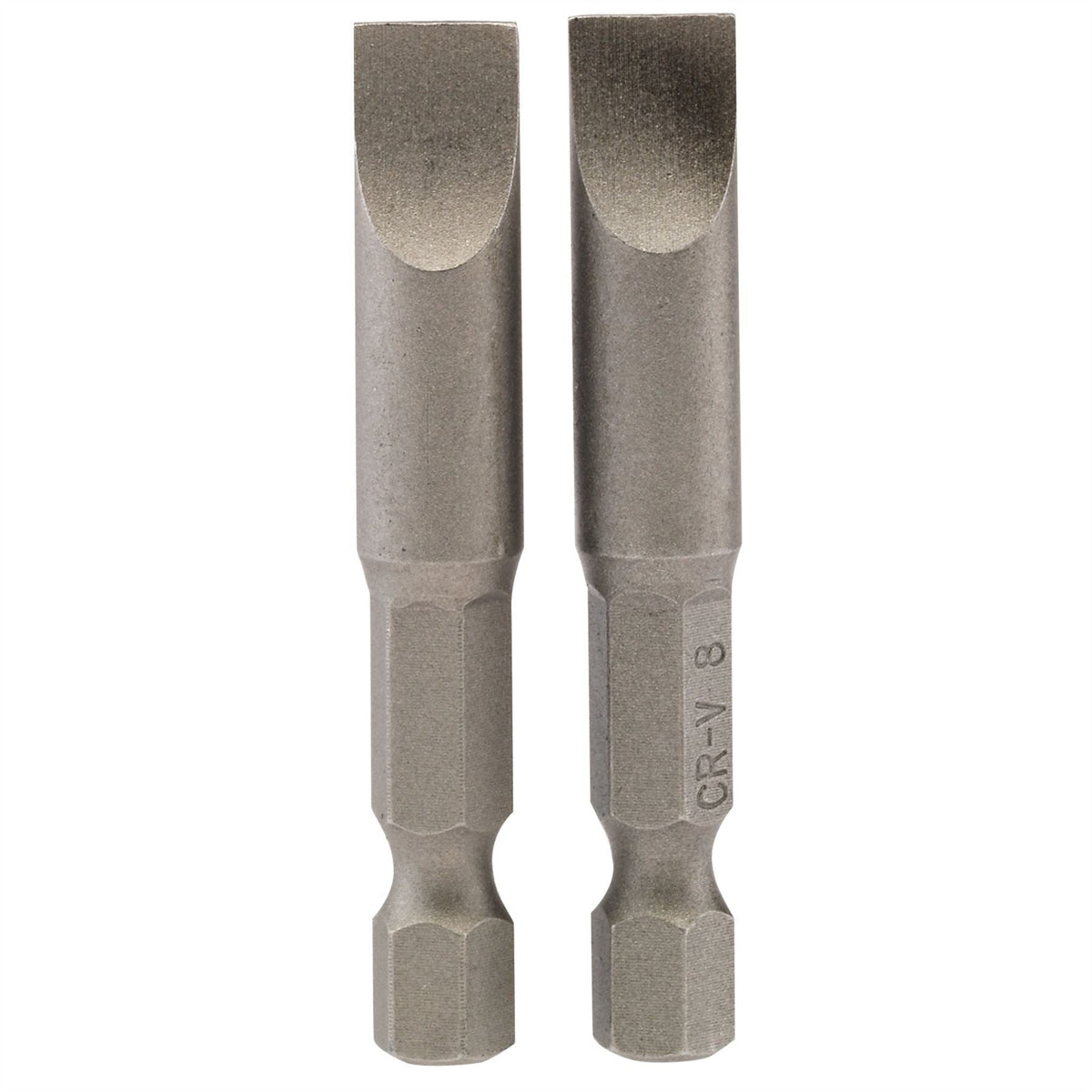 Draper Plain Slot Insert Bit 8mm 1/4" Hex 50mm Long (Pack of 2) 64226  White Rose Tools