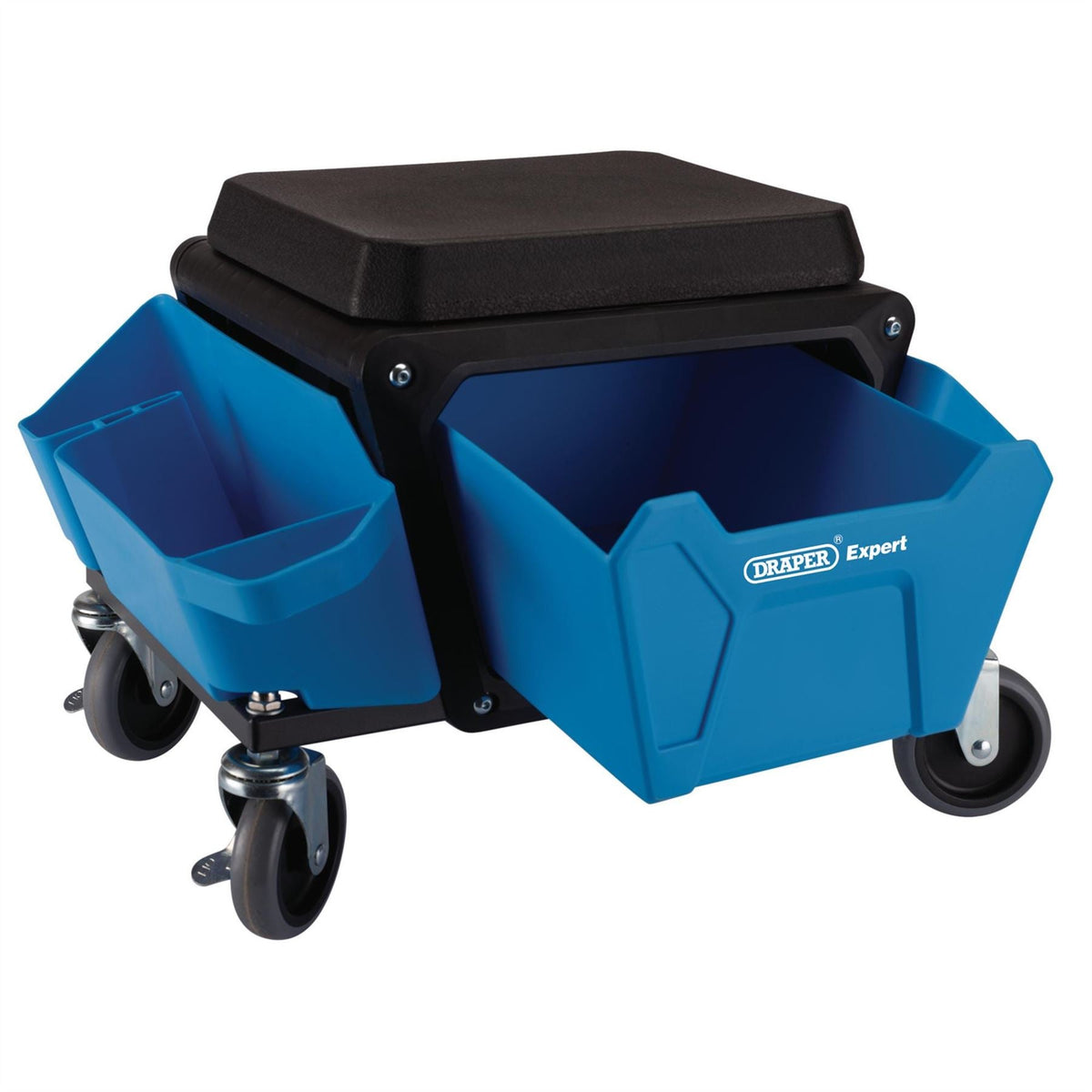 Draper Expert Work Stool with Tool Storage Blue 23716  White Rose Tools