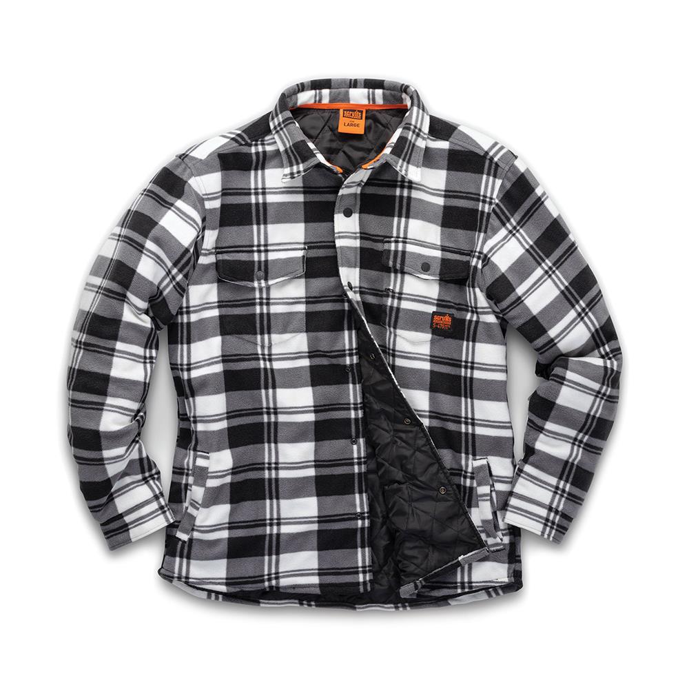 Scruffs Worker Padded Checked Shirt Black / White - Choose Size