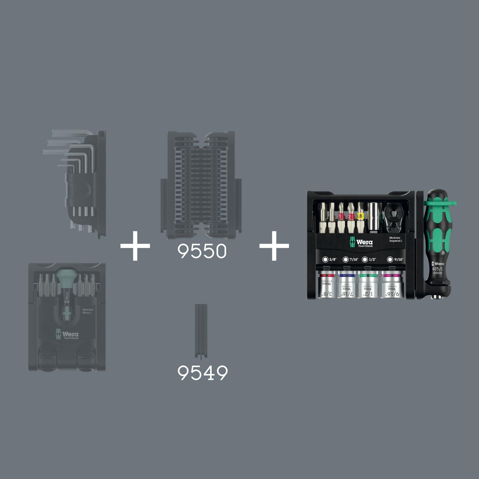Wera Screwdriver Bits Bit Holder and Socket Set Tool Check Modular Imperial 1 21 Pieces  White Rose Tools