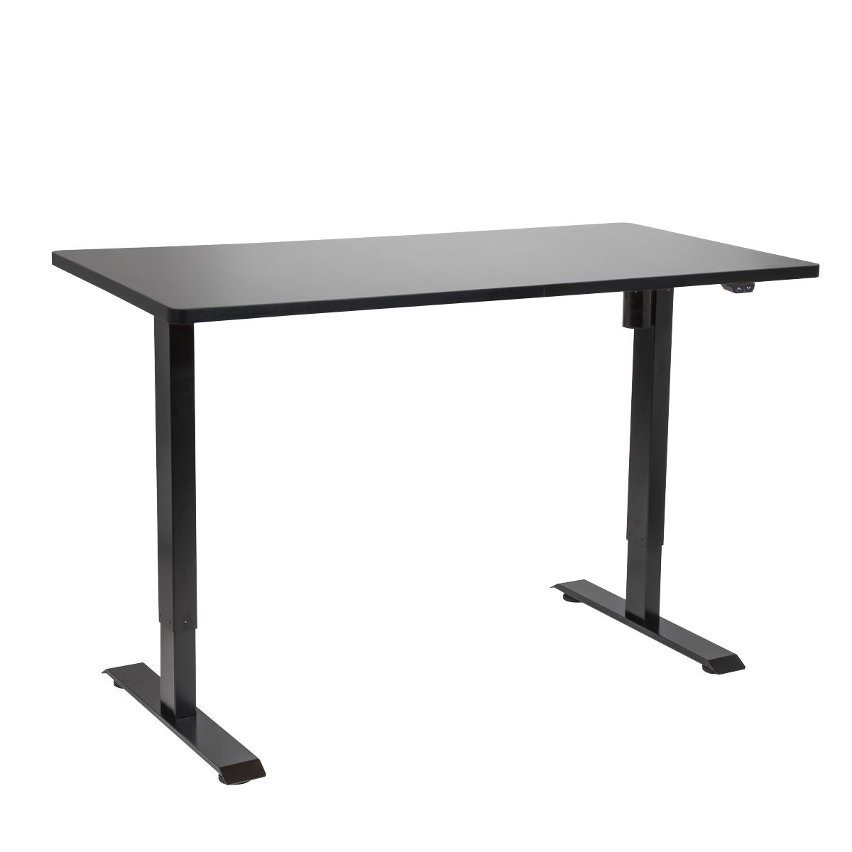 Dellonda Black Electric Height Adjustable Standing Desk, Quiet, Home Office, 1400x700mm
