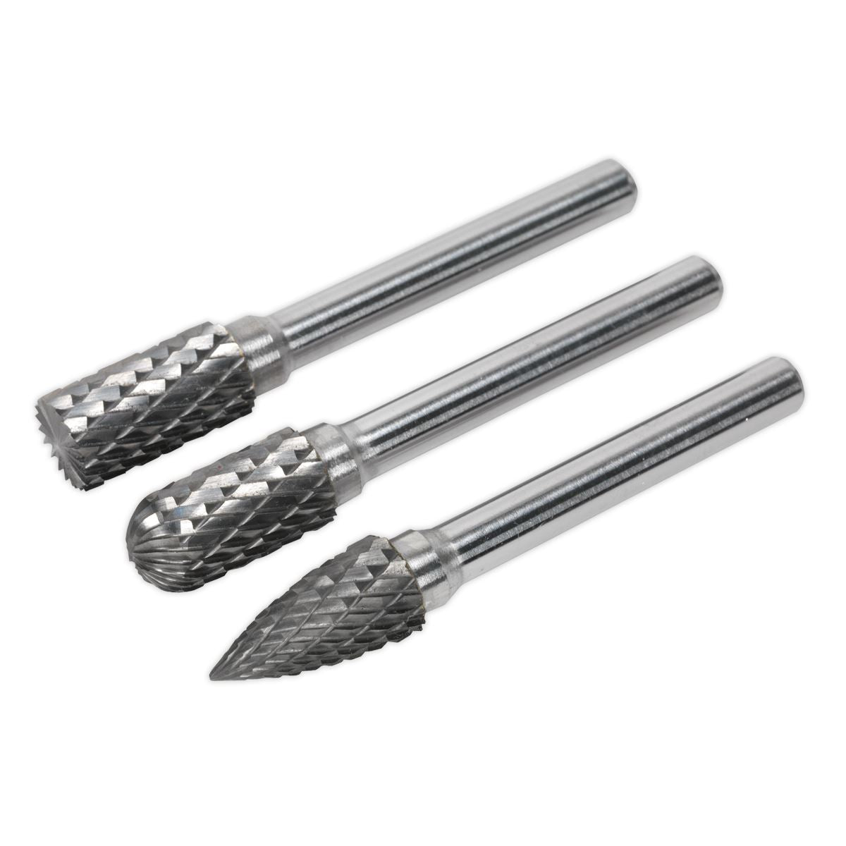 Sealey Tungsten Carbide Rotary Burr Set 3pc 