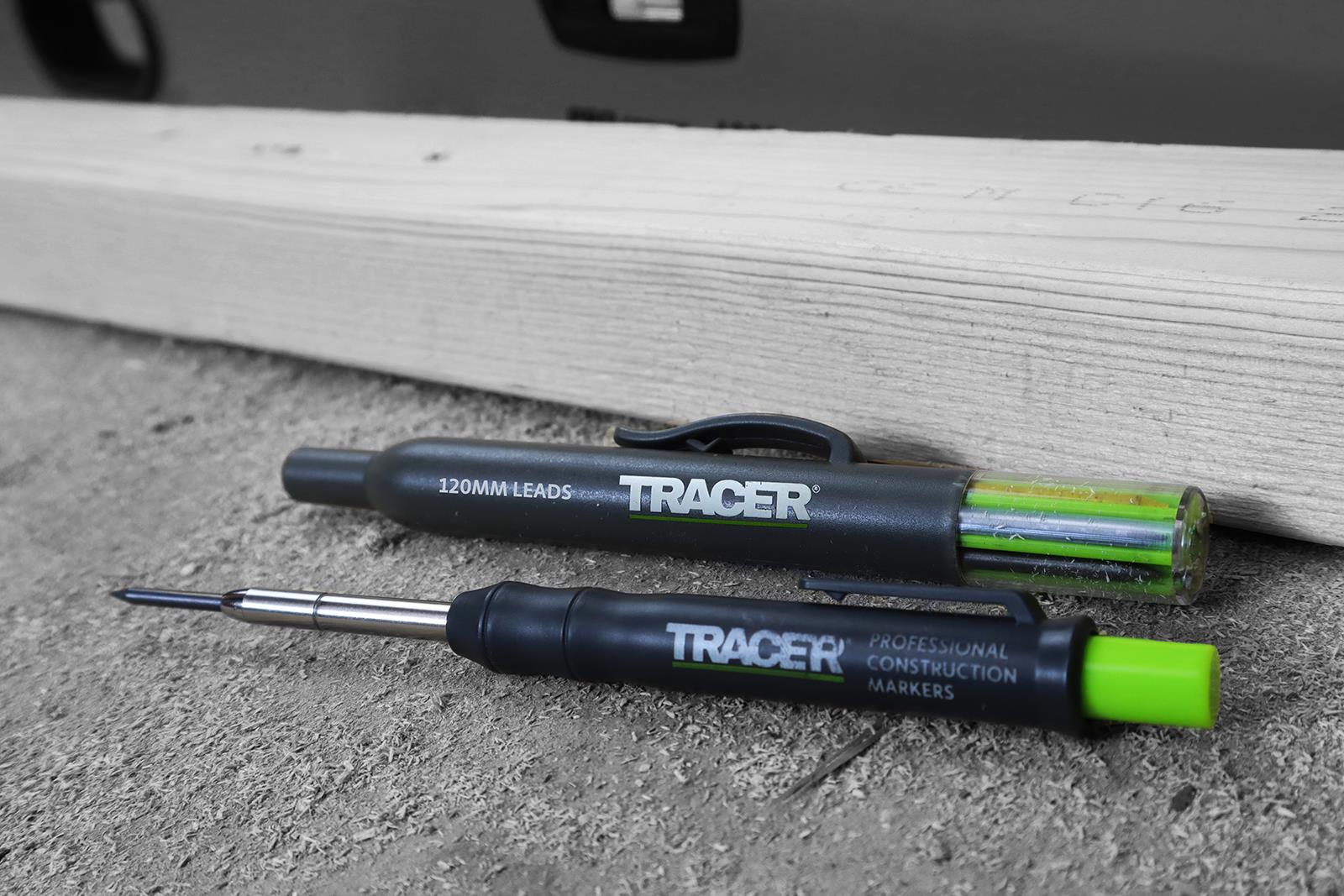 TRACER Deep Hole Pencil Marker with ALH1 6 Replacement Leads with Site Holster 
