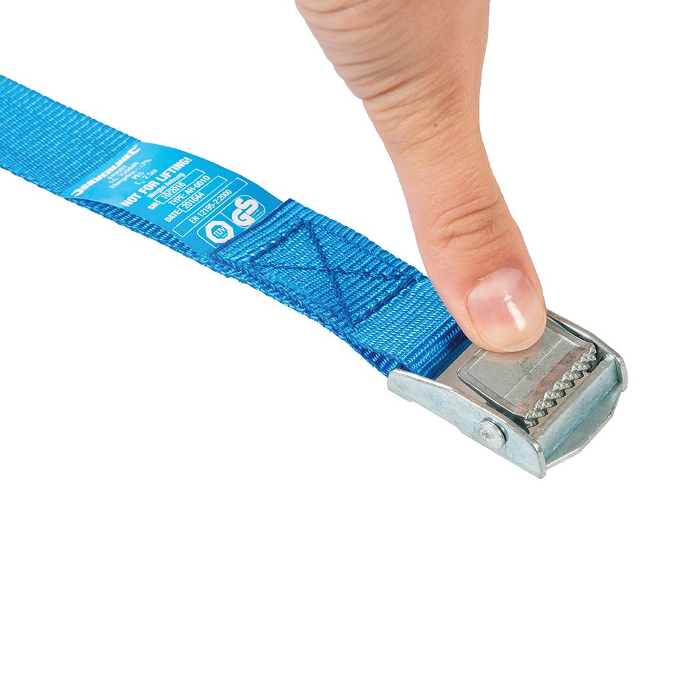 Silverline 2 Piece Buckled Straps Set 2.5m x 25mm Securing Cargo Lash