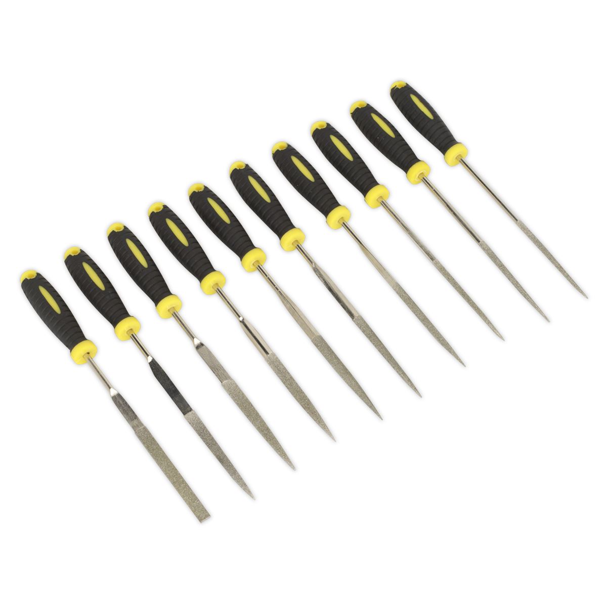 Siegen by Sealey Diamond Needle File Set 10pc 100mm