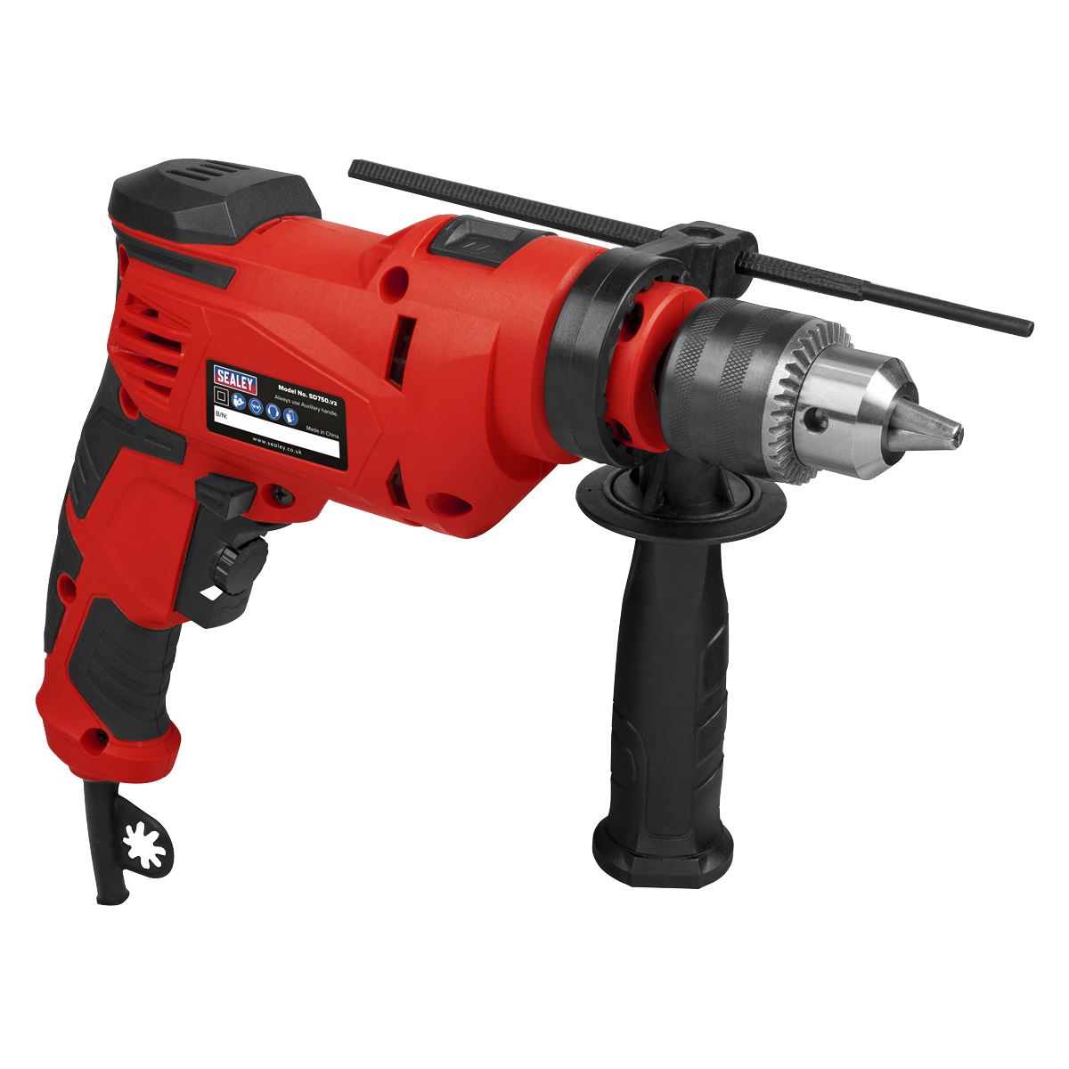 Sealey 750W Variable Speed Corded Hammer Drill 13mm Chuck  Remover Screws 
