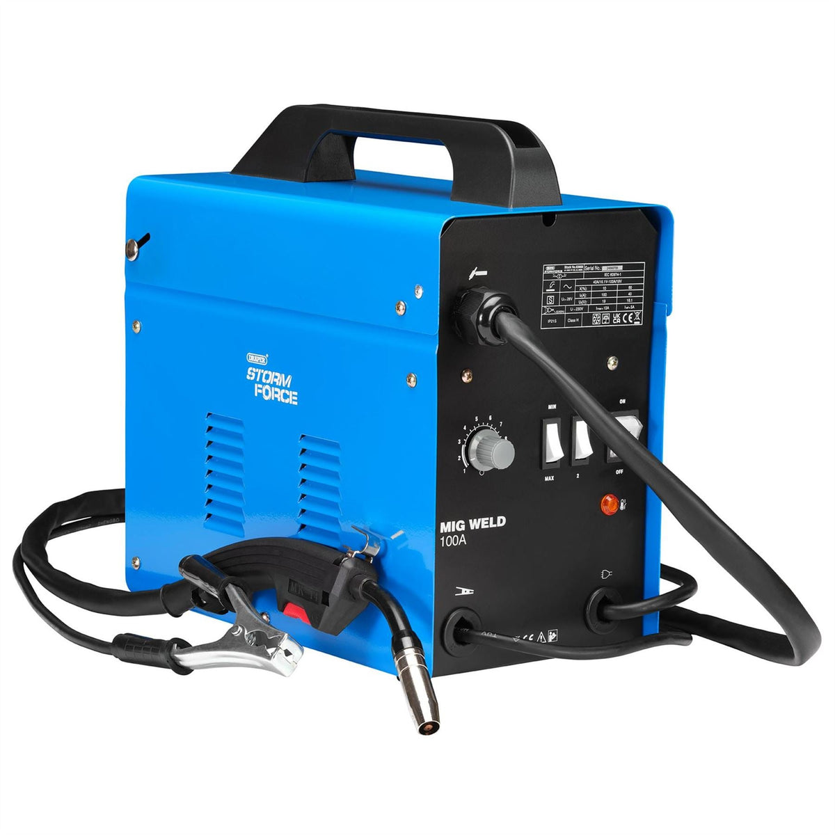 Draper Storm Force Gasless MIG Welder 100A 63669  White Rose Tools