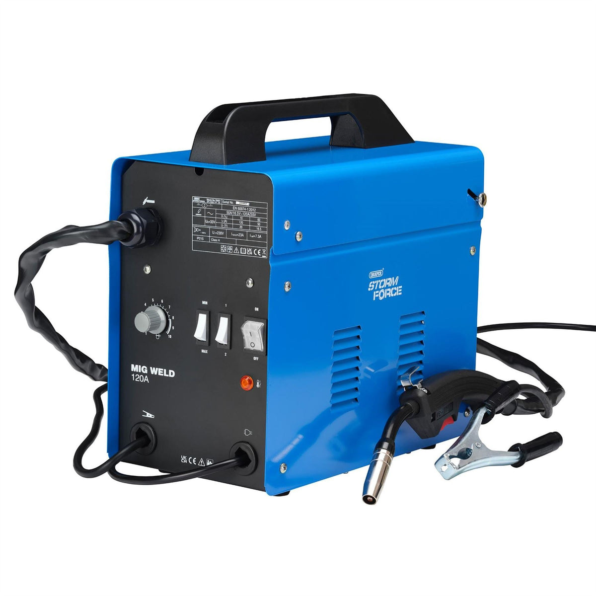 Draper Storm Force Gasless MIG Welder 120A 70051  White Rose Tools
