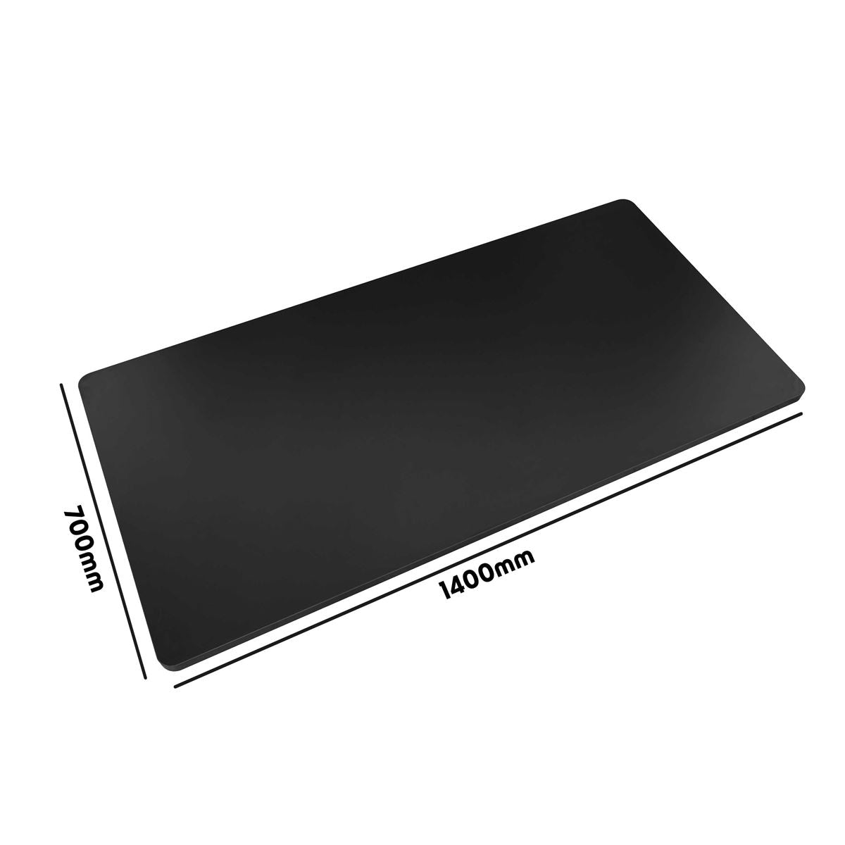 Dellonda Black Rectangular Desktop 1400 x 700mm, 1" Thickness - DH21