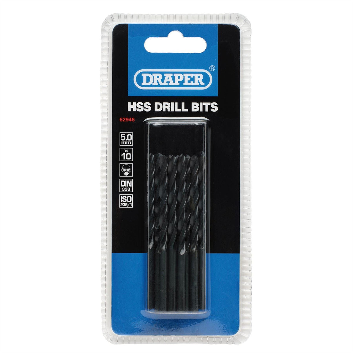Draper HSS Twist Drill Bits 5.0 x 85mm (Pack of 10) 62946  White Rose Tools
