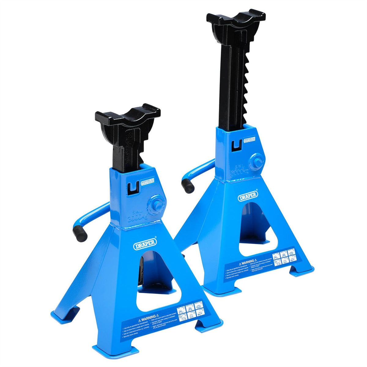 Draper Ratchet Axle Stands 3 Tonne (Pair) 30881  White Rose Tools
