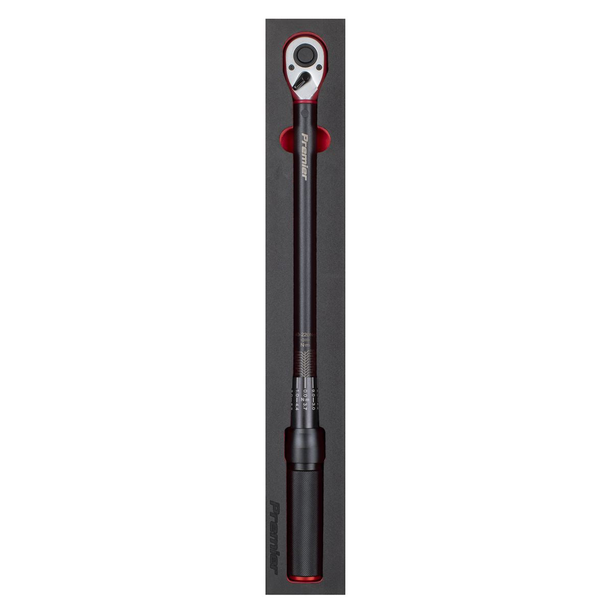 Sealey Premier Black Torque Wrench Micrometer Style 1/2"Sq Drive Calibrated 40-220Nm - Premier Black
