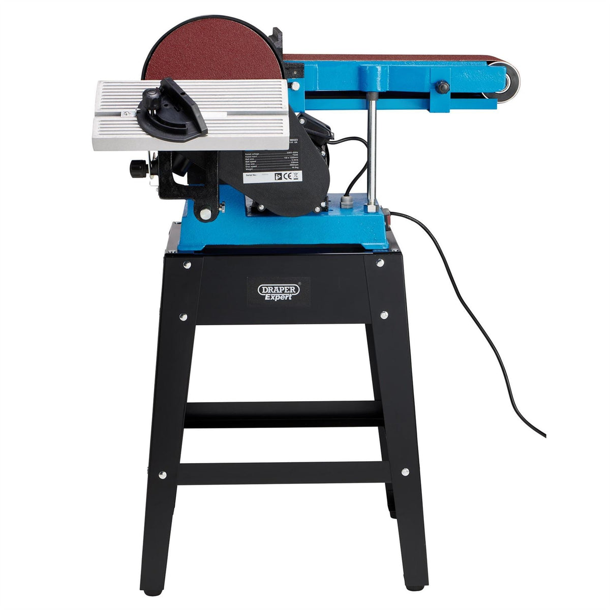 Draper Expert 230V Belt and Disc Sander With Tool Stand 150mm 750W 98423  White Rose Tools