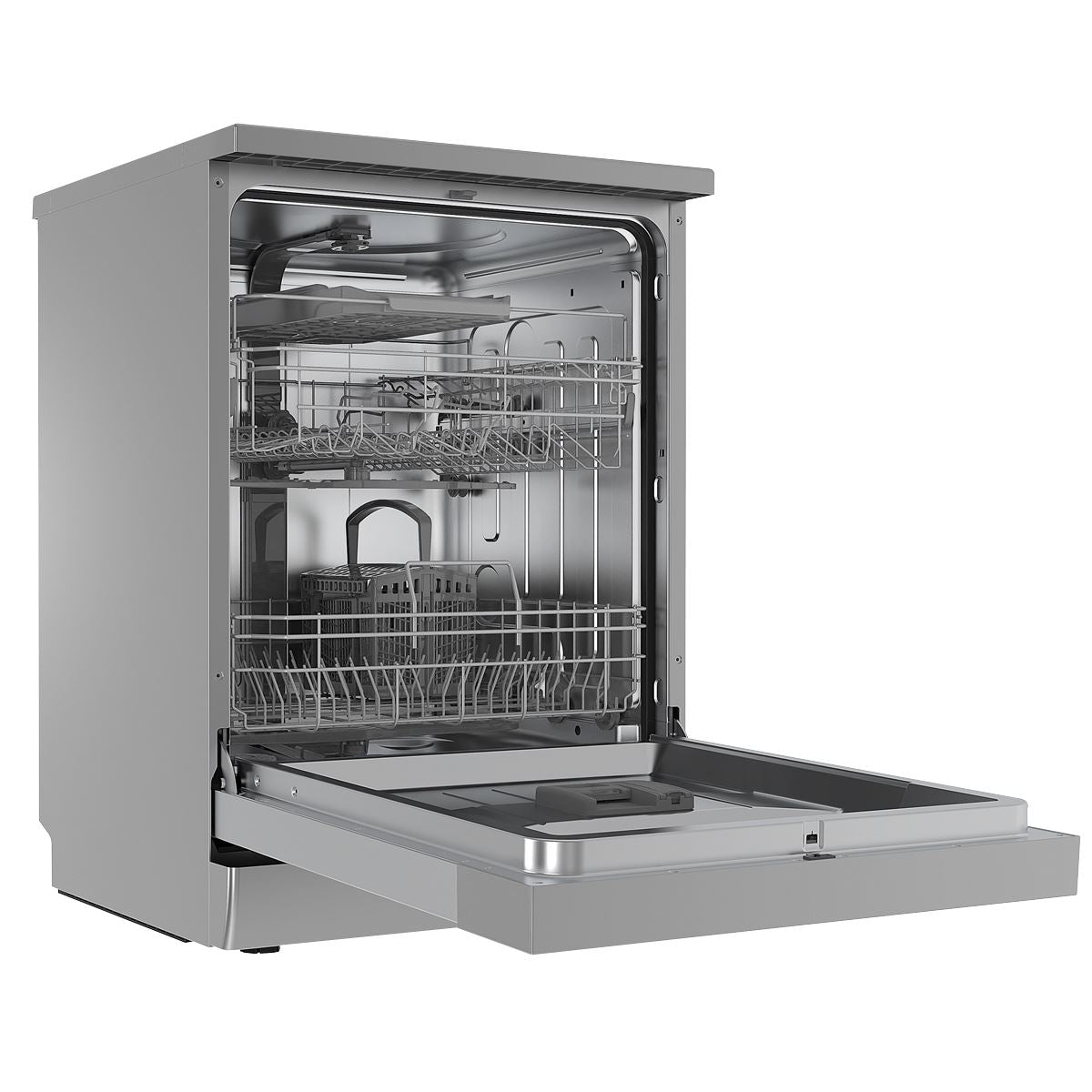 Baridi Freestanding Dishwasher, Full Size, Standard 60cm Wide with 14 Place Settings, 8 Programs & 5 Functions, LED Display, Silver
