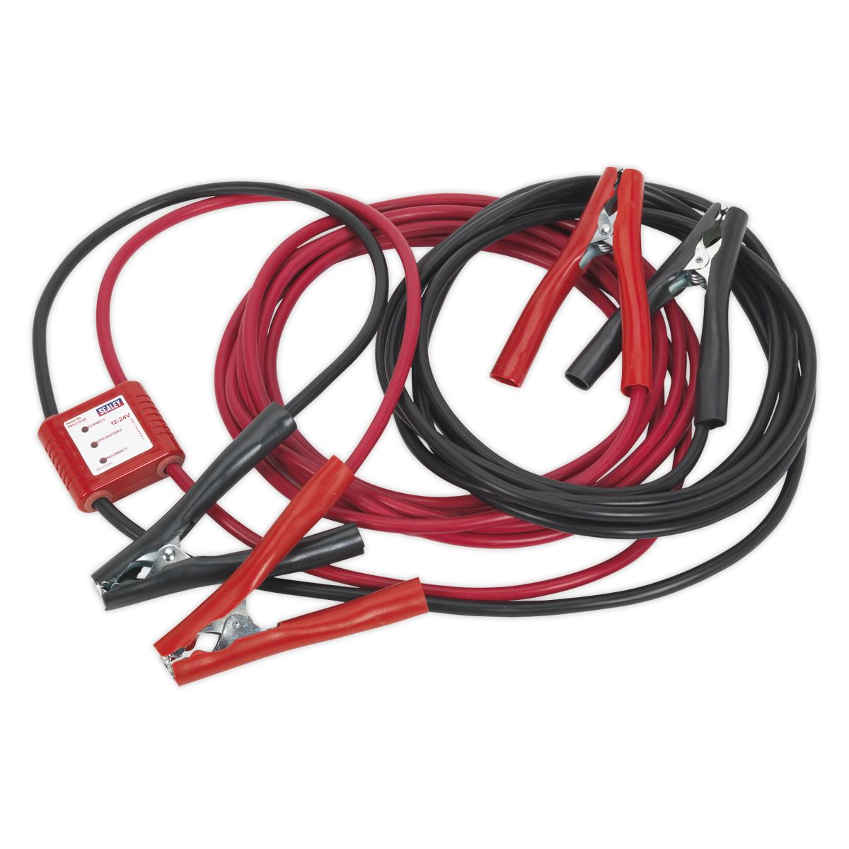 Sealey Booster Cables 7m 450A 25mm² with 12/24V Electronics Protection 