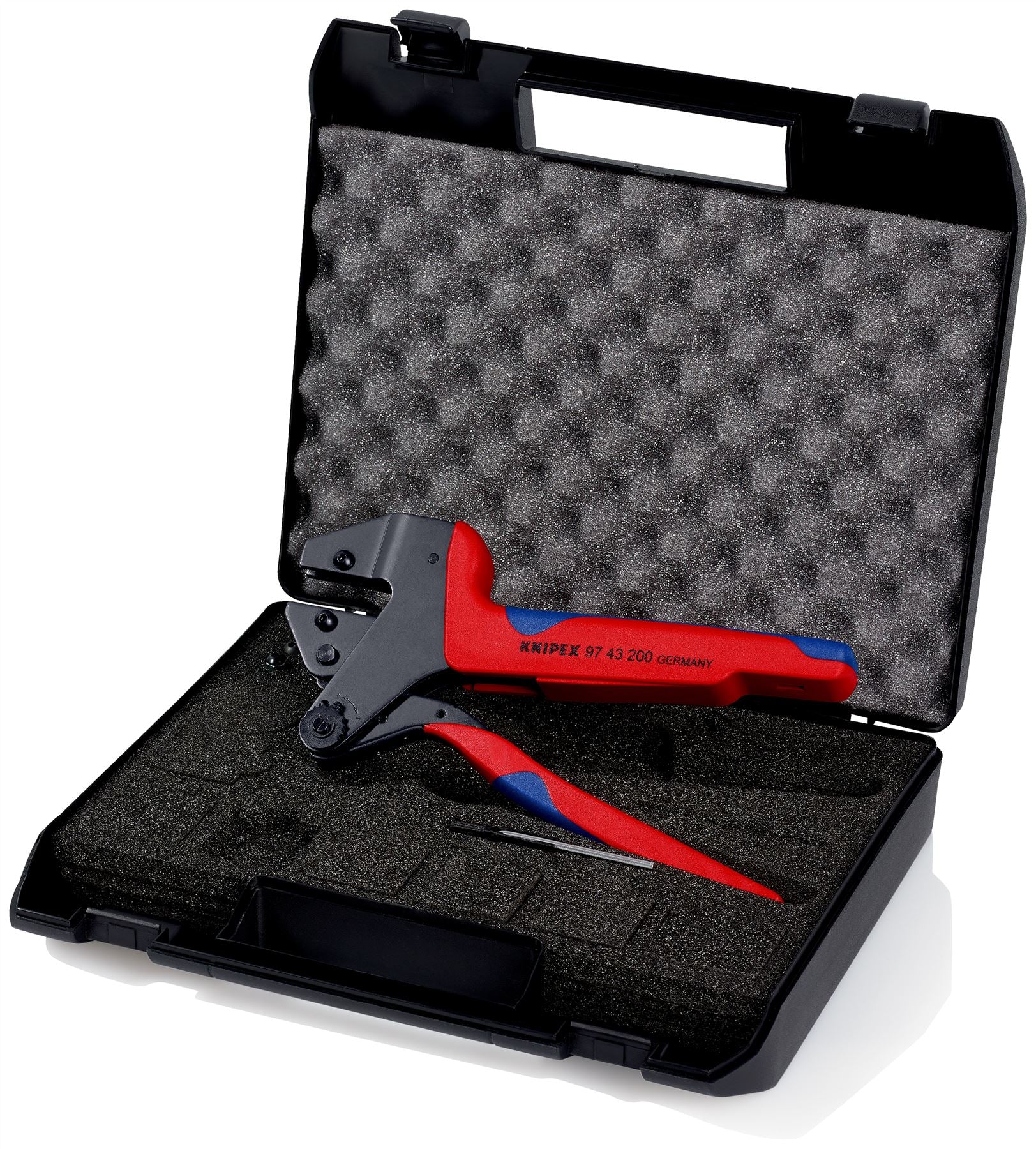 KNIPEX Crimp System Pliers in Plastic Case with Foam Insert without Crimping Dies 200mm 97 43 200