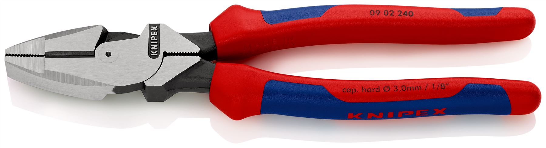 KNIPEX Linemans Pliers American Style 240mm VDE Multi Component Grips 09 08 240 SB