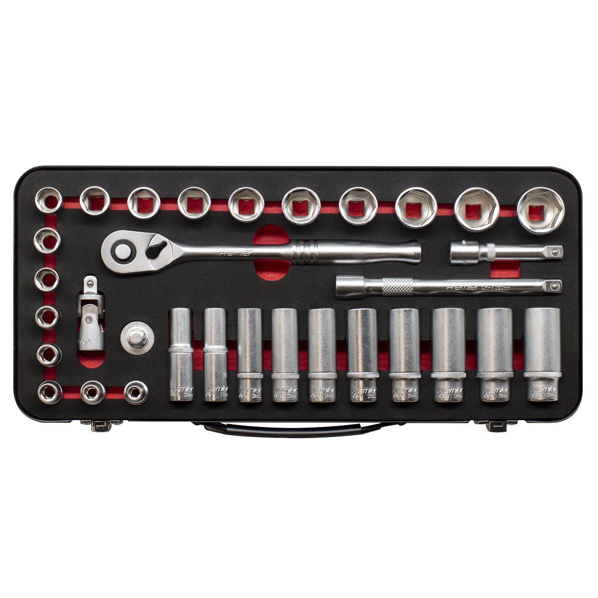 Sealey Premier Platinum Socket Set 3/8"Sq Drive 32pc - Premier Platinum