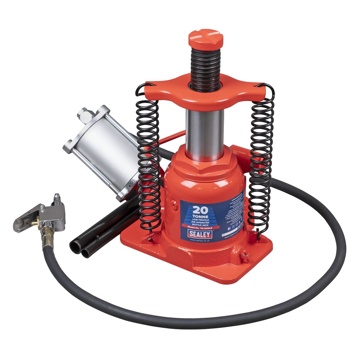 Sealey Low Profile Air Operated Hydraulic Bottle Jack 20 Tonne  White Rose Tools