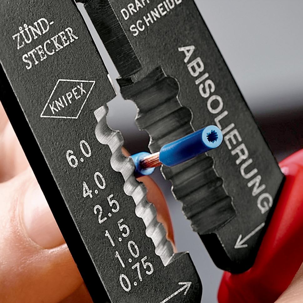 KNIPEX Crimping Pliers Wire Strippers for Non and Insulated Terminals 240mm Multi Component Grips 97 22 240 SB