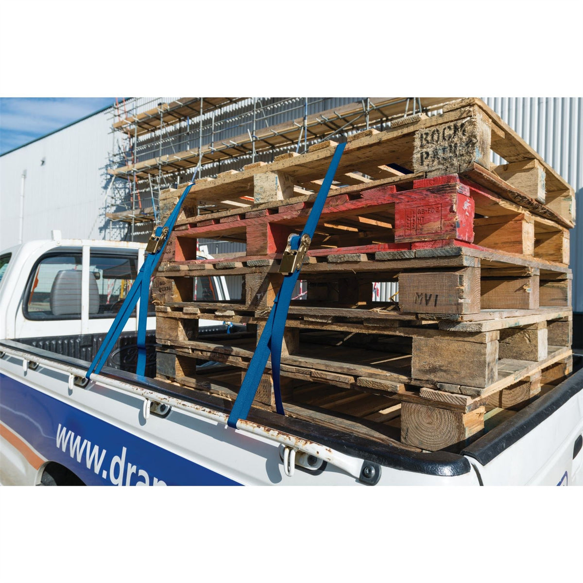 Draper Ratcheting Tie Down Straps 4.5m x 25mm 250kg (2 Piece) 60966  White Rose Tools