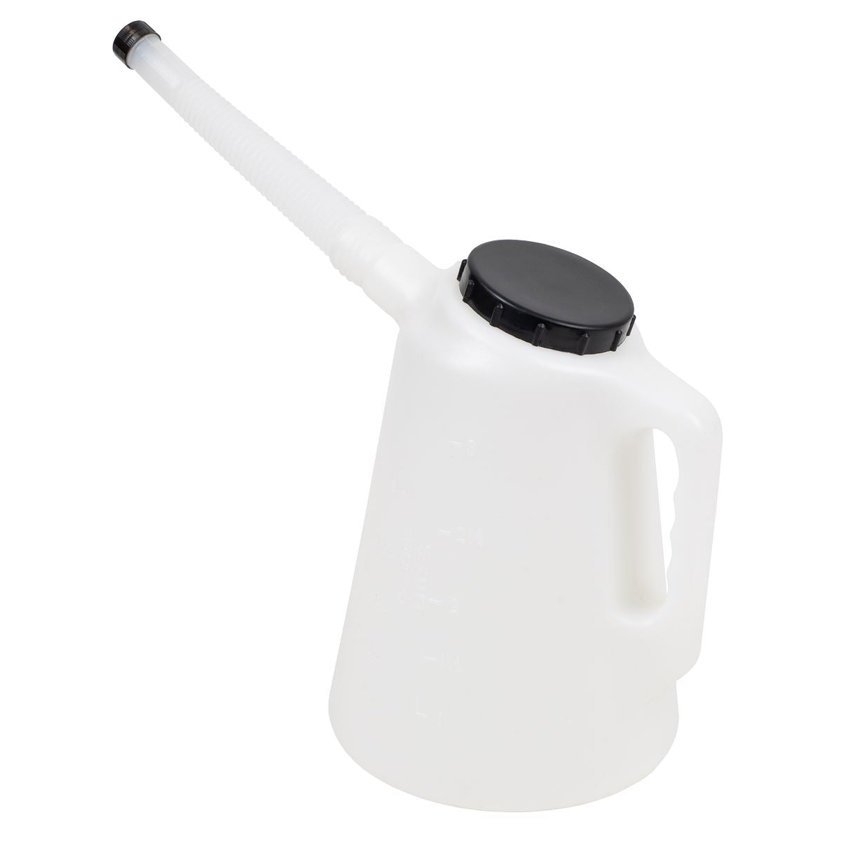 Sealey Oil Container with Flexible Spout 3L - Black Lid  White Rose Tools