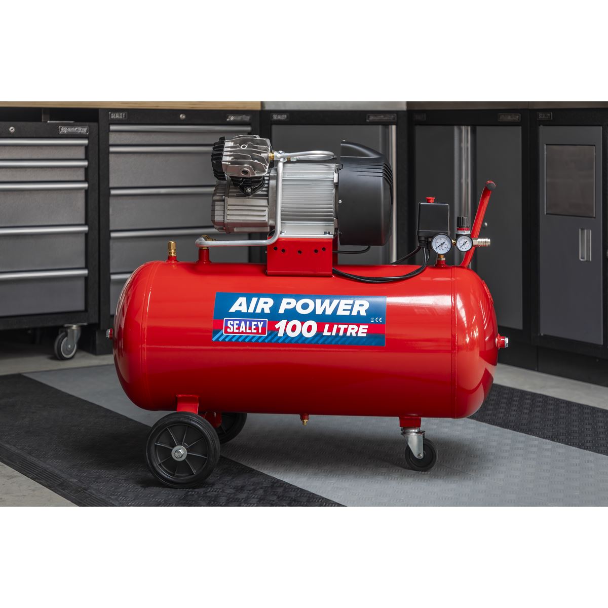 Sealey 100L V-Twin Direct Drive Air Compressor 3hp 