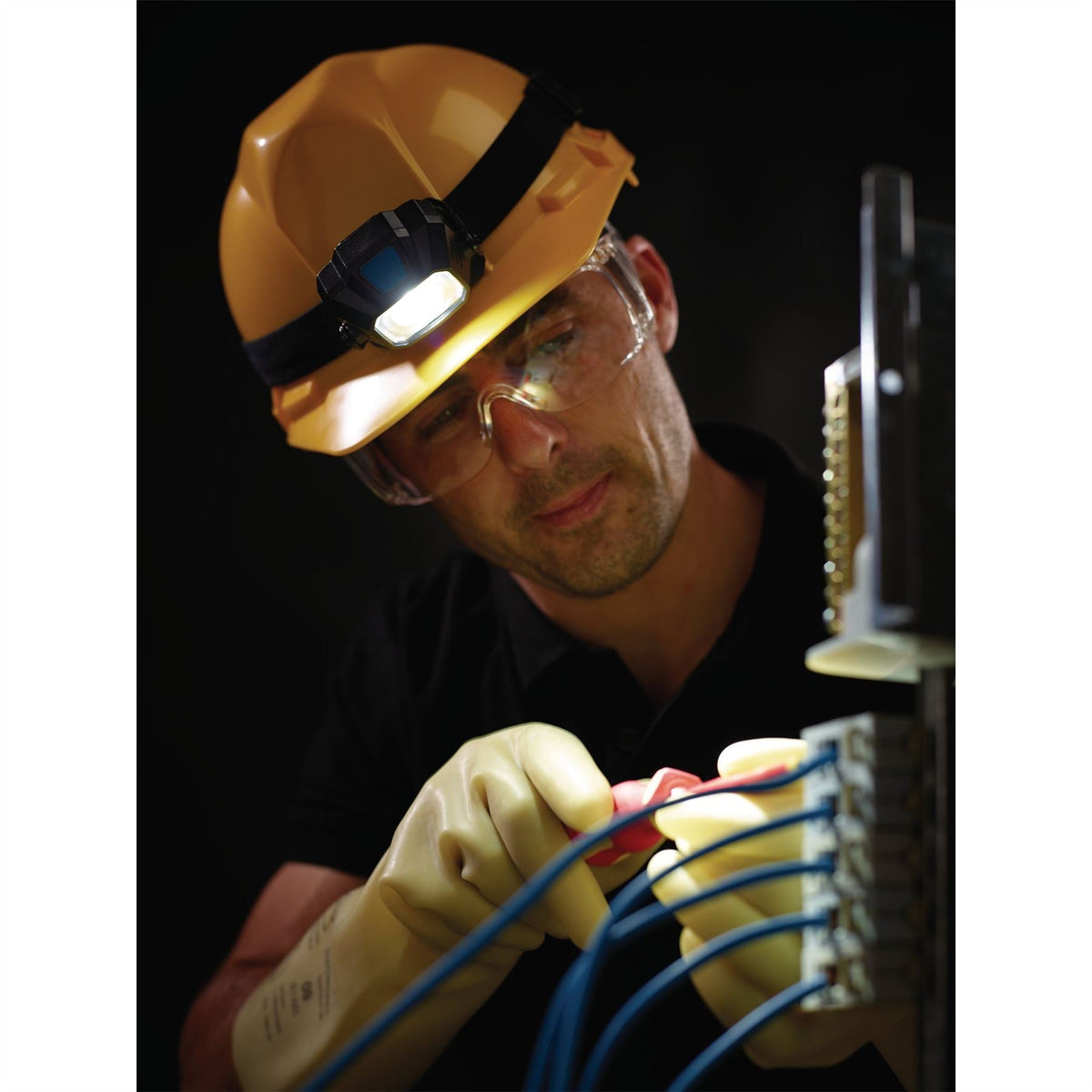 Draper COB/SMD LED Wireless/USB Rechargeable Head Torch 6W 400 Lumens USB-C Cable Supplied 65689  White Rose Tools