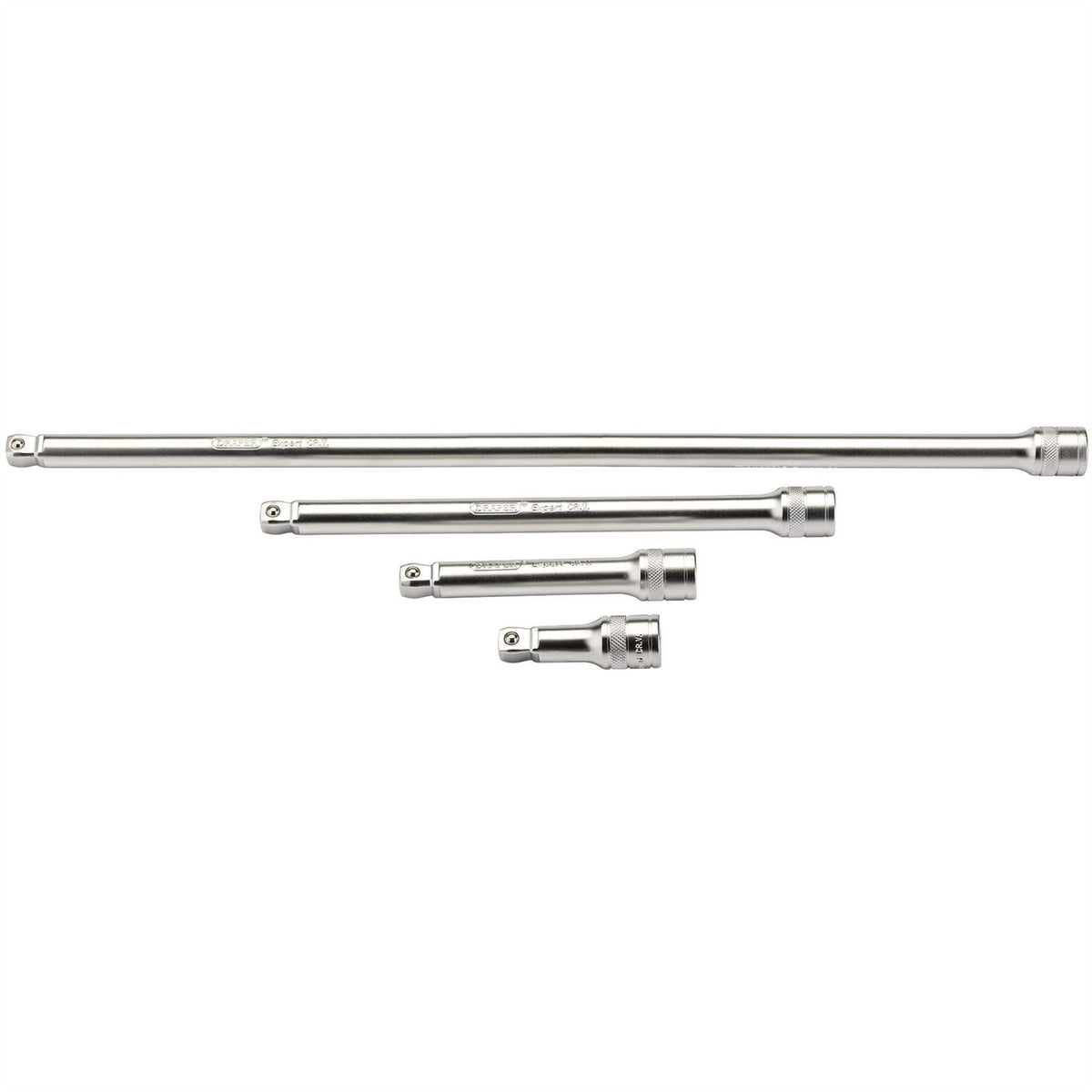Draper Expert Wobble Extension Bar Set 1/2" Sq. Dr. Micro Satin Chrome (4 Piece) 16770  White Rose Tools
