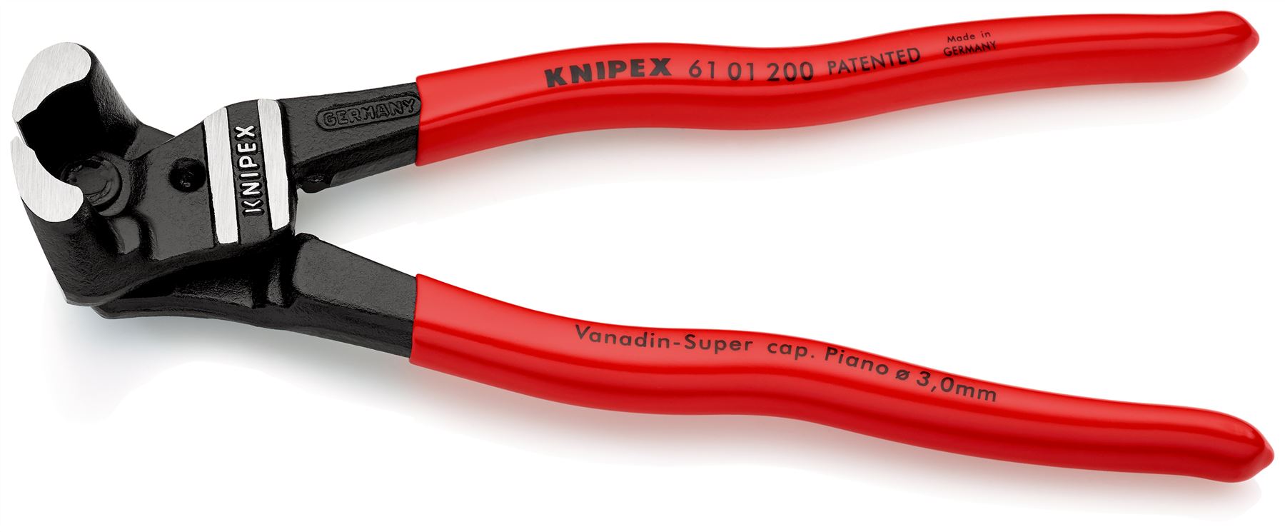 KNIPEX Bolt End Cutting Nipper Pliers High Lever Transmission 200mm Plastic Coated 61 01 200