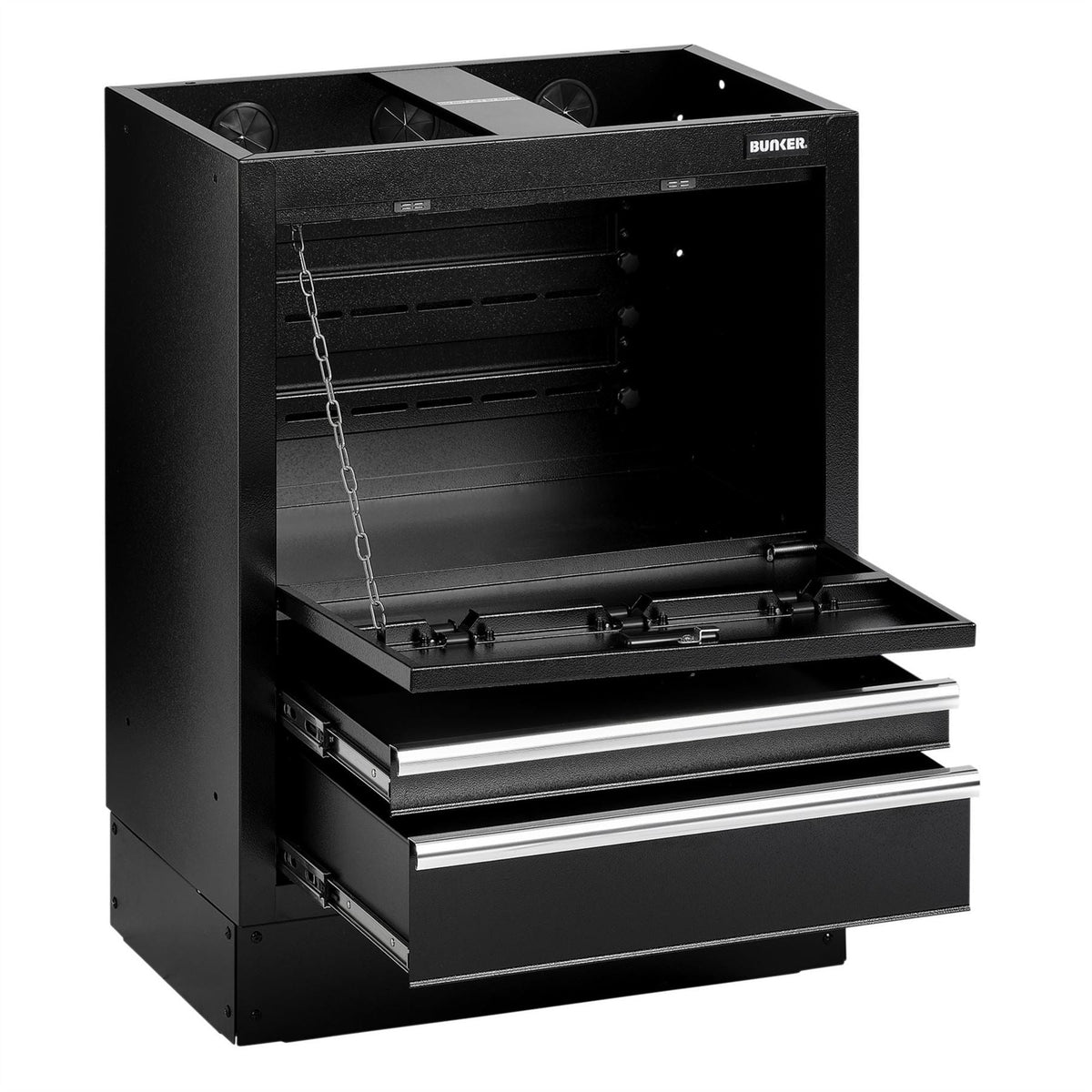 BUNKER Modular Floor Reel Cabinet 2 Drawer 680mm 23754  White Rose Tools