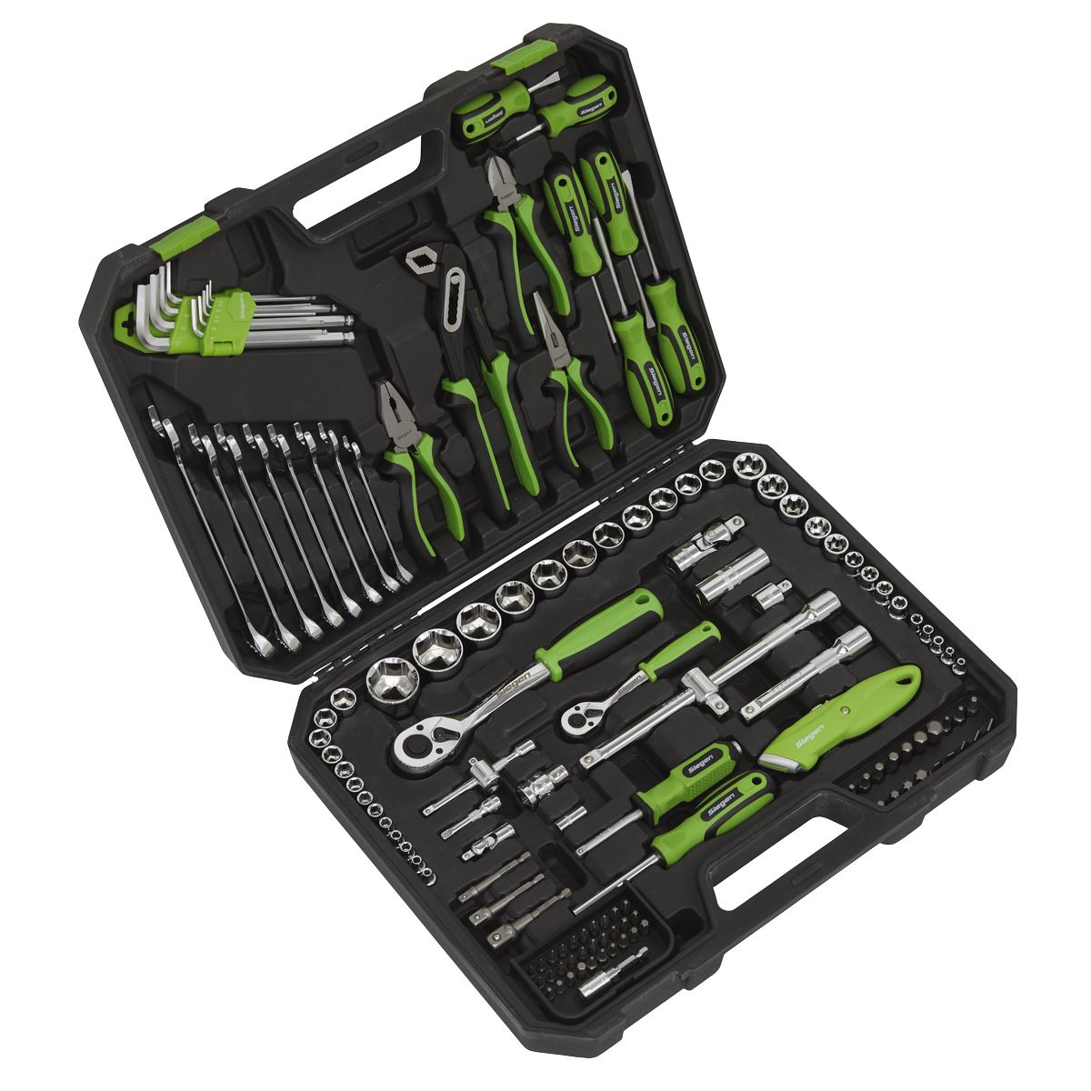 Siegen by Sealey Mechanic's Tool Kit 135 Piece 1/4" 1/2" Drive Sockets Spanners Hex Keys