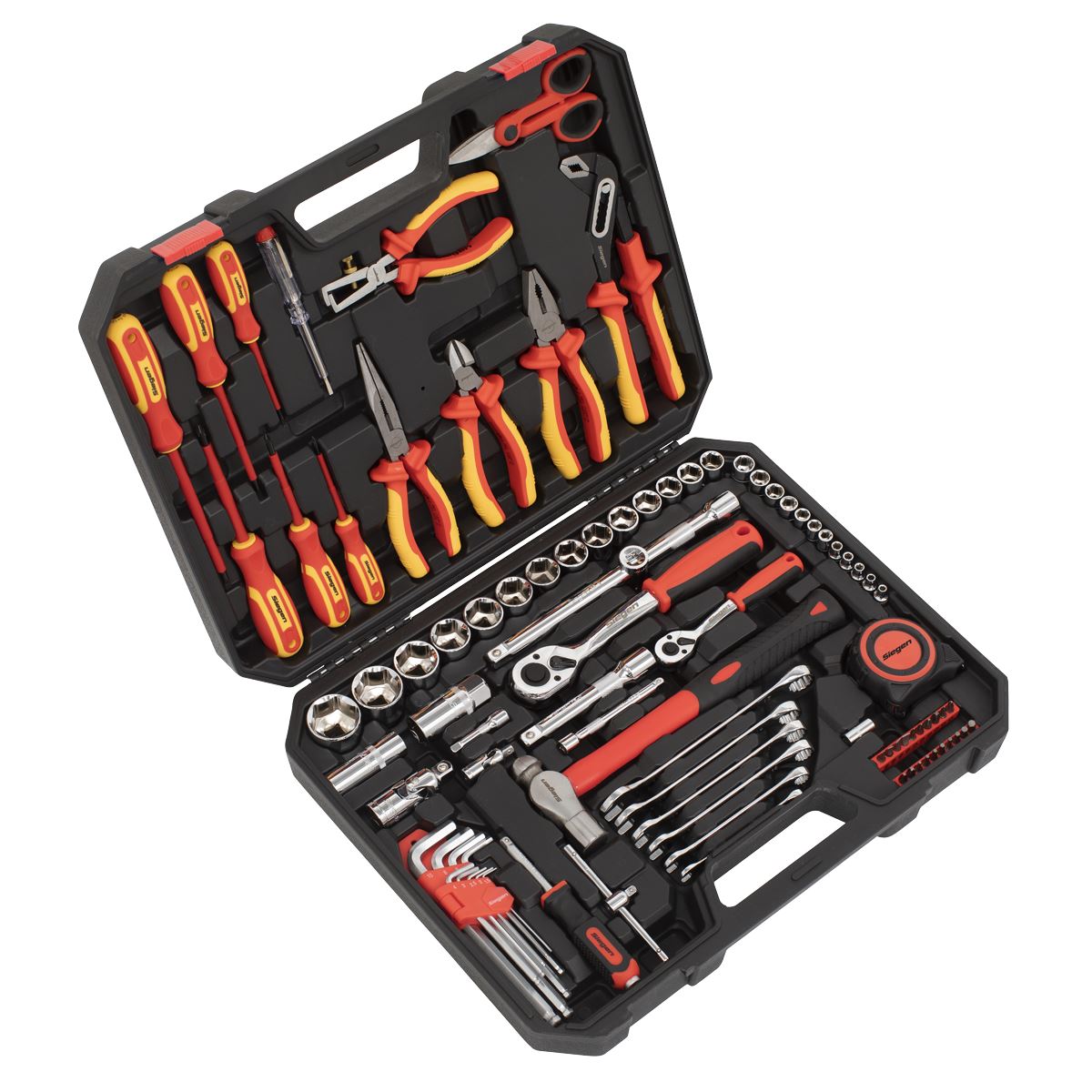 Siegen by Sealey Electrician's Tool Kit 90 Piece VDE Approved Pliers and Screwdrivers