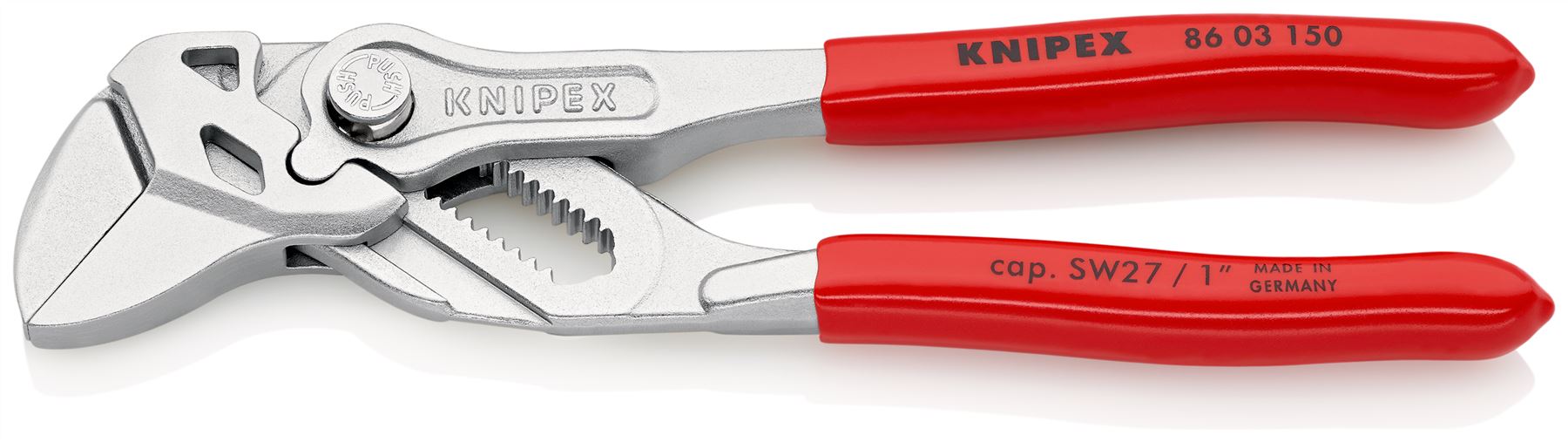 KNIPEX Pliers Wrench Slip Joint Plier 150mm Chrome Plastic Coated Handles 86 03 150 SB