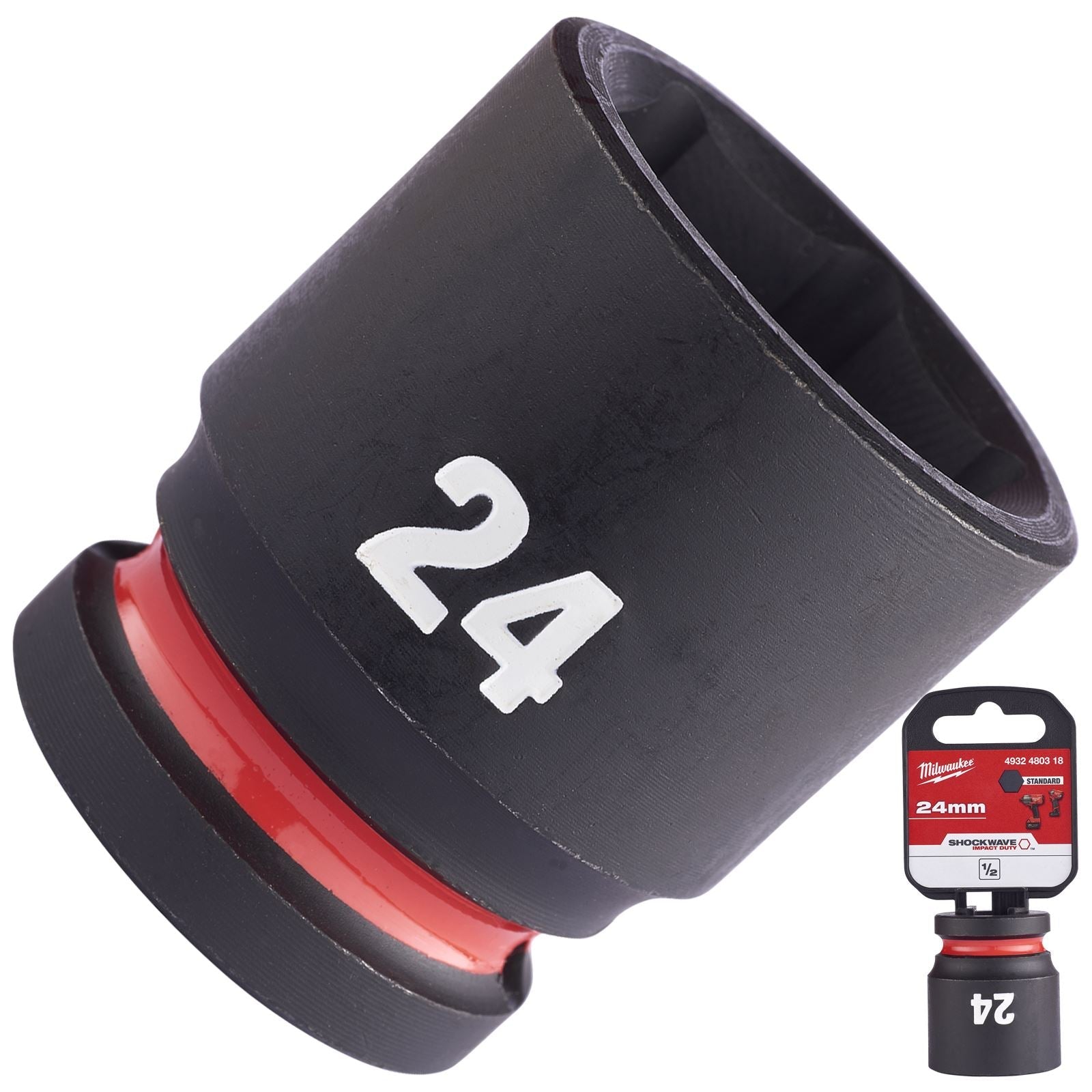 Milwaukee Impact Sockets Standard 1/2" Drive 8-32mm SHOCKWAVE Impact Duty 