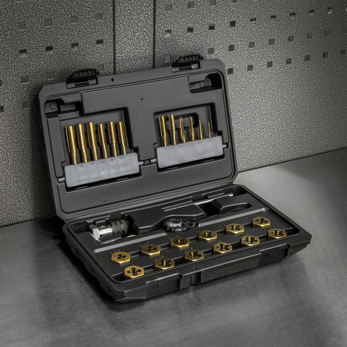 Sealey Premier Titanium Coated Hexagonal Tap & Die Set 26pc 