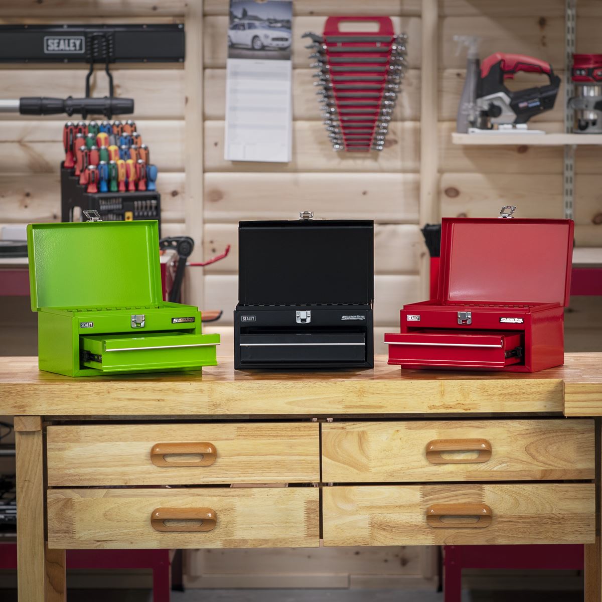 Sealey Superline Pro 1 Drawer Mini Toolbox Red  White Rose Tools