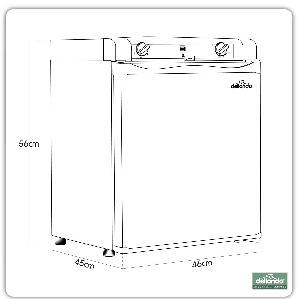 Dellonda 3-Way Fridge 40L  White Rose Tools