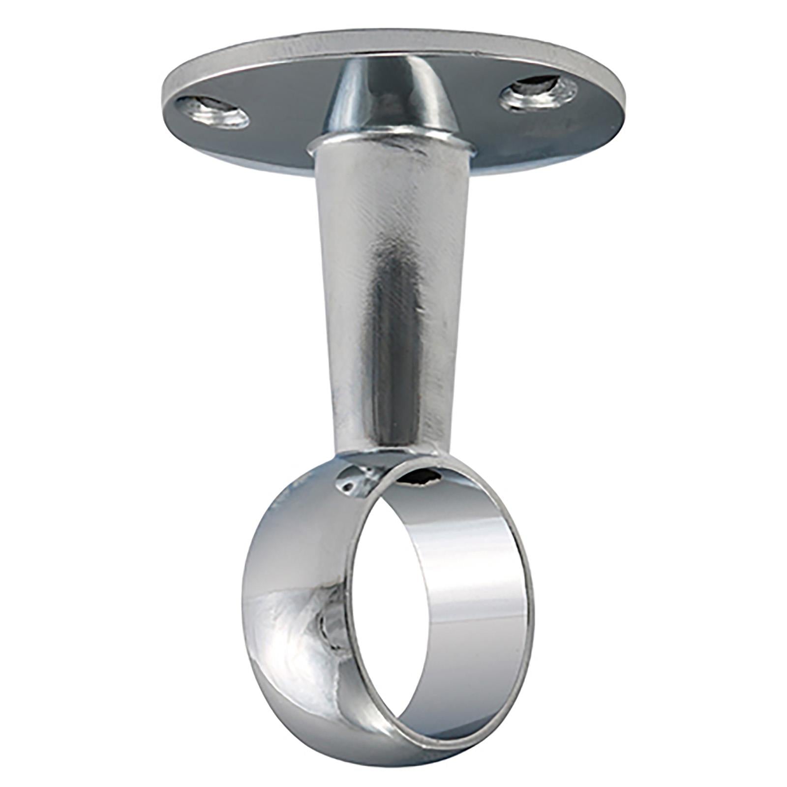 TIMCO Round Wardrobe Rail 25mm Diameter End Sockets Brackets Polished Chrome or White - Choose Length