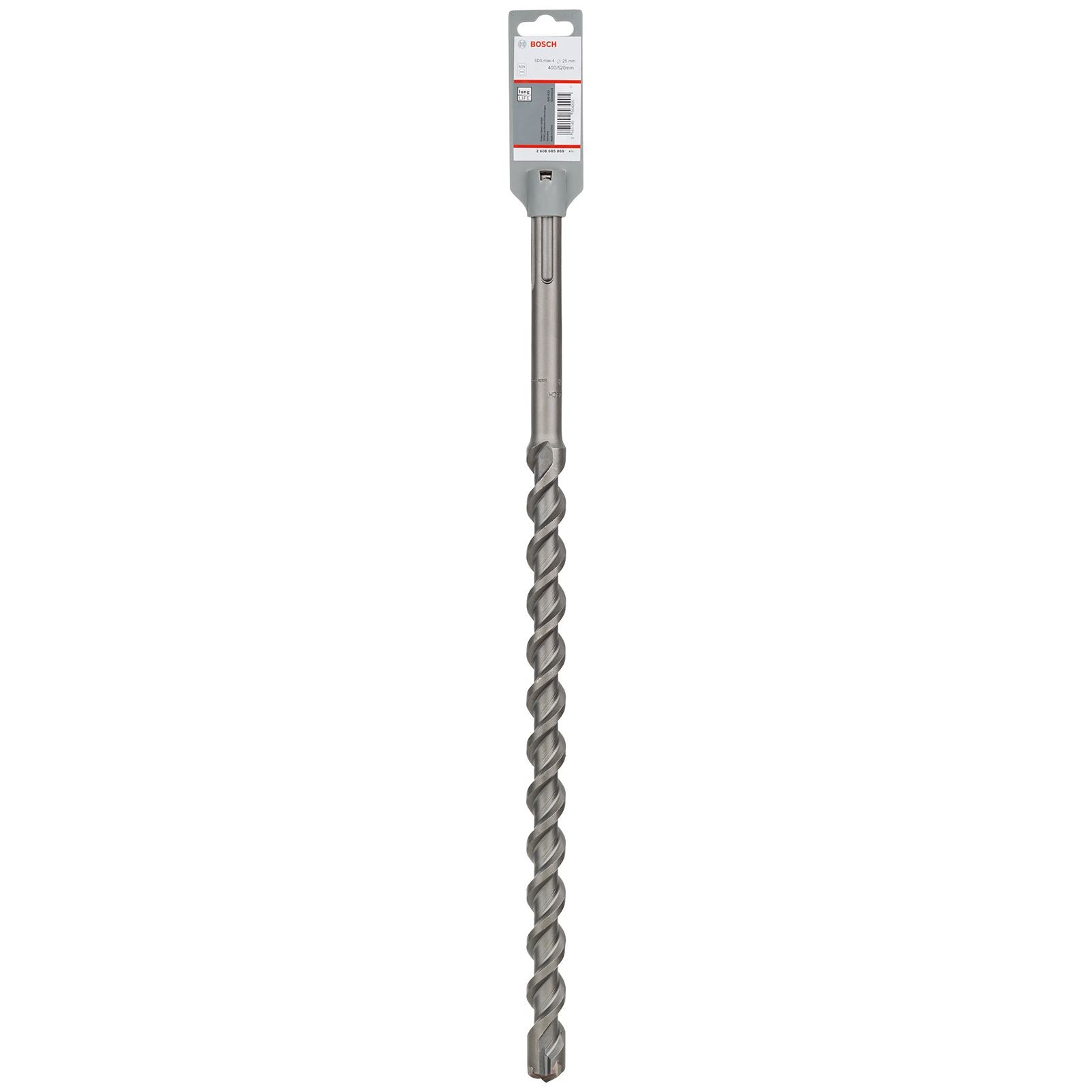 Bosch Hammer Drill Bit SDS Max 4 Cutter Head Concrete Masonry 25 x 520mm (WL:400mm)