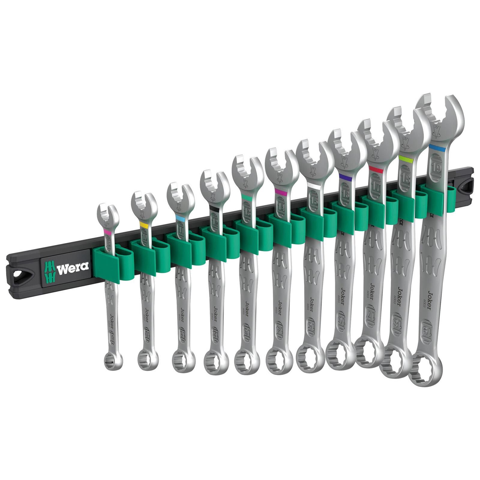 Wera Combination Spanner Wrench Set 6003 Joker 1 9640 Magnetic Rail 11 Pieces 8-19mm