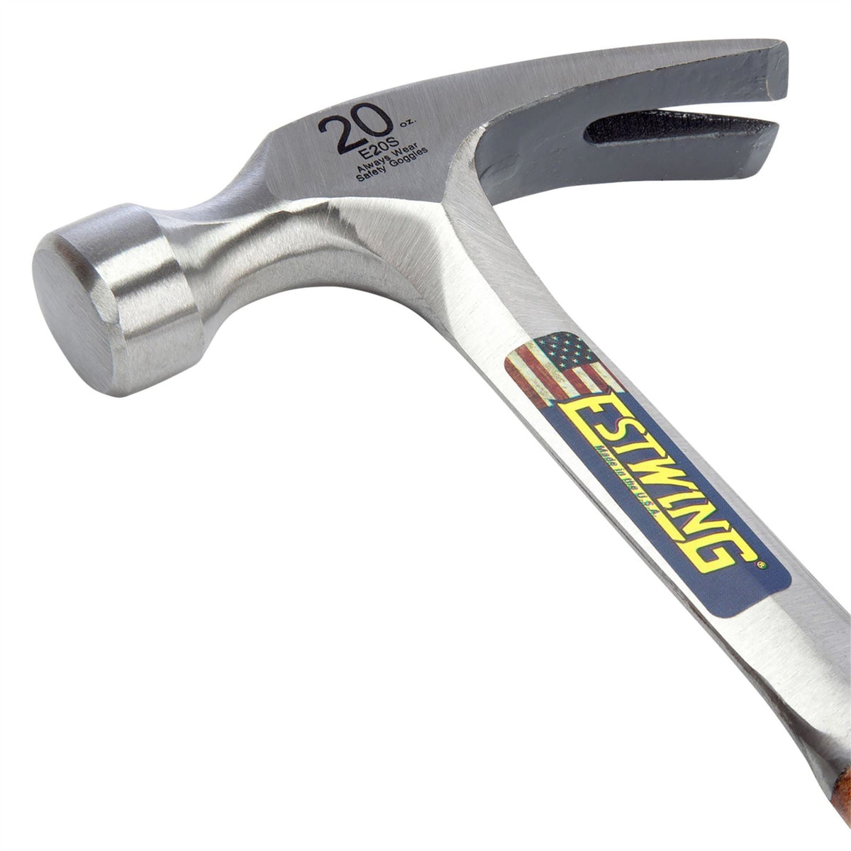 Estwing E20S Straight Claw Hammer with Leather Grip 20oz/560g 23514  White Rose Tools