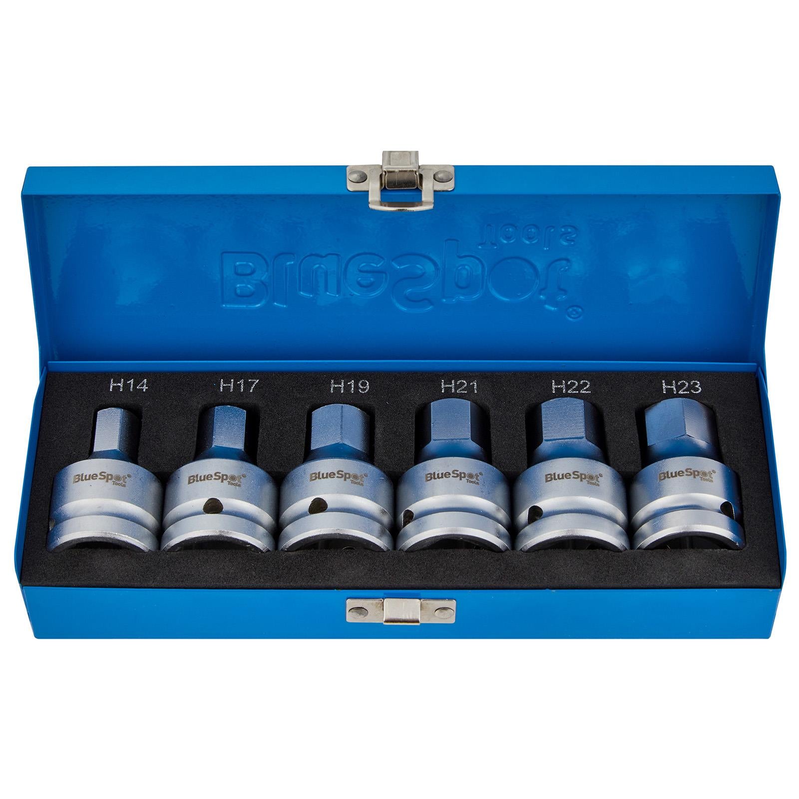 BlueSpot Hex Bit Socket Set 3/4" Drive H14-H23 6 Piece